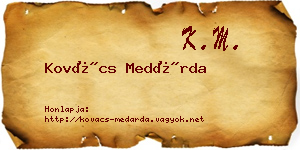 Kovács Medárda névjegykártya